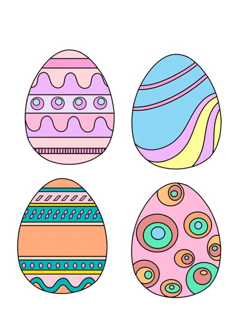 Color Easter Eggs Printable